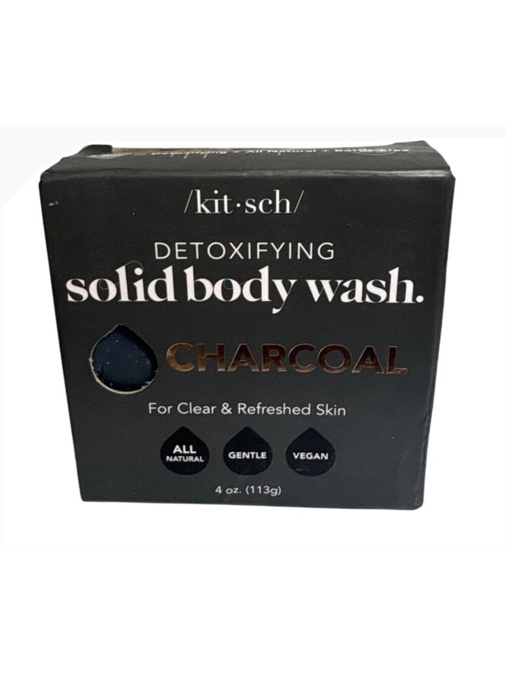 Kitsch Detoxifying Solid Body Wash Charcoal 4oz Vegan Sage & Mint Fragrance